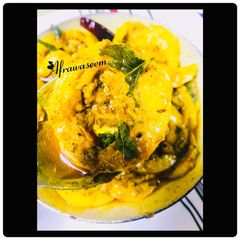 Tempting lemon pickle (homemade) A picture of Tempting lemon pickle (homemade).