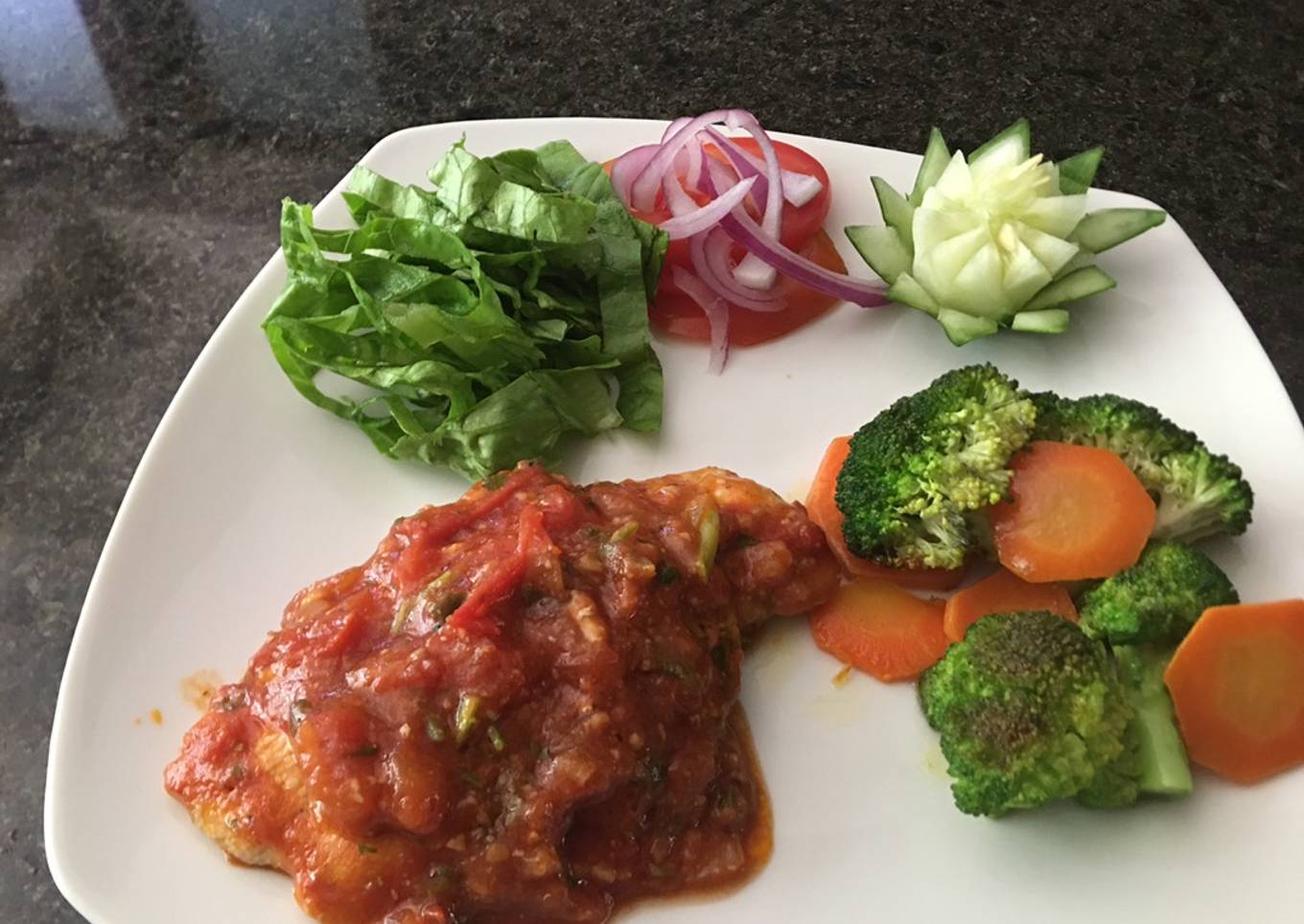Pollo en salsa pomodoro