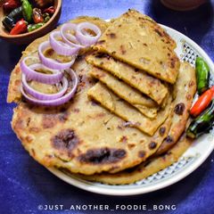 A picture of Aloo Parathas.