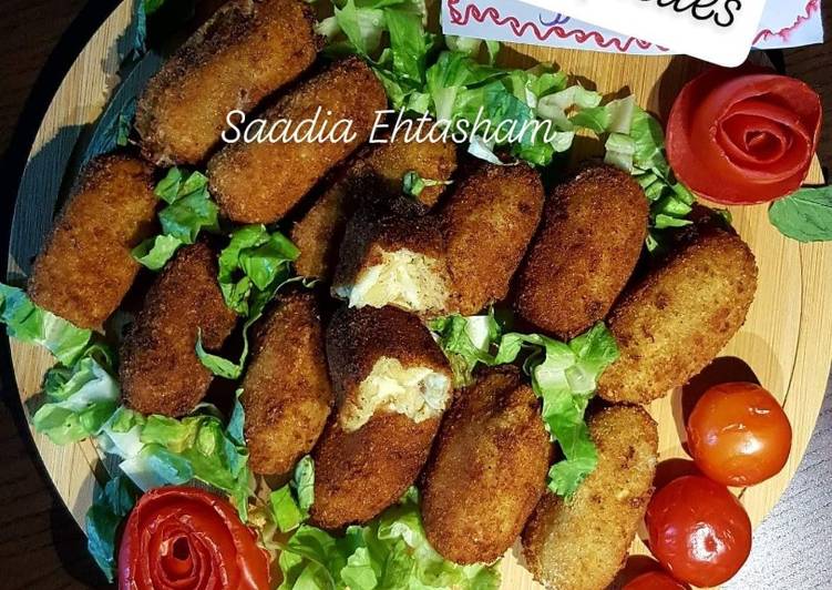 Recipe of Super Quick Homemade Cheesy chicken croquettes.. 😍😍