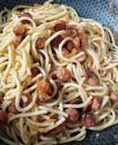Spaghettis con salchichas rancheras