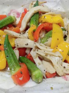 氣炸鍋料理-氣炸紙包蔬菜 的食譜成品照片
