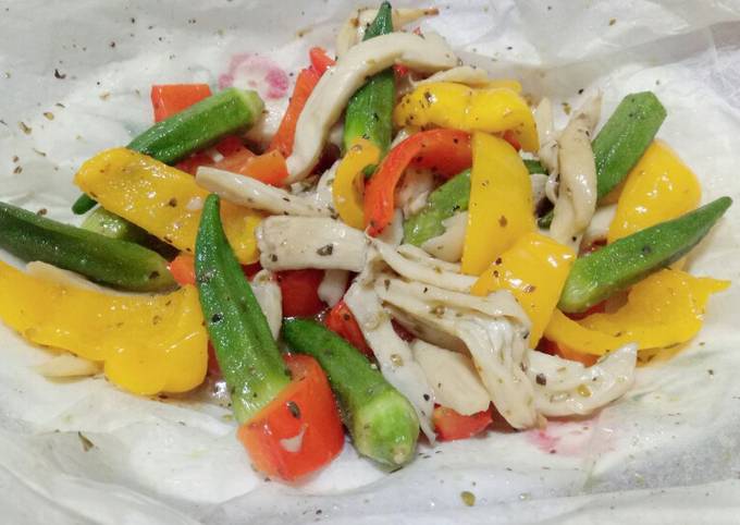 氣炸鍋料理 氣炸紙包蔬菜食譜與作法by 茙茙 Cookpad