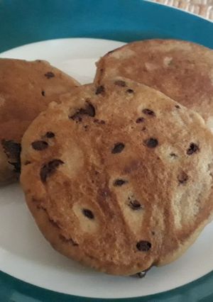 Una foto de Galletas con chispas en sartén o comal