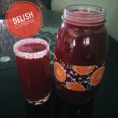 A picture of Hibiscus drink (Zobo).