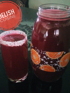 A picture of Hibiscus drink (Zobo).