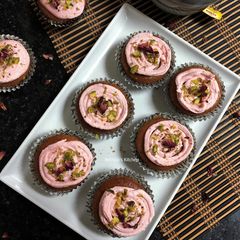 Eggless Gulkand Cupcakes A picture of Eggless Gulkand Cupcakes.