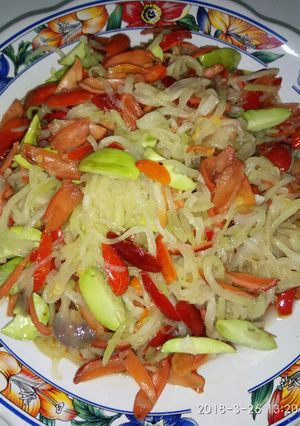 Foto resep Tumis labu siam, pete, kulit melinjo