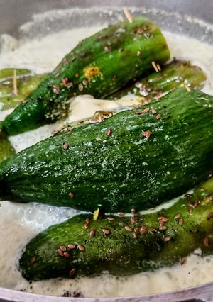 Una foto de PEPINO🥒de Agua, (Caigua) relleno con Pollo🐤...!