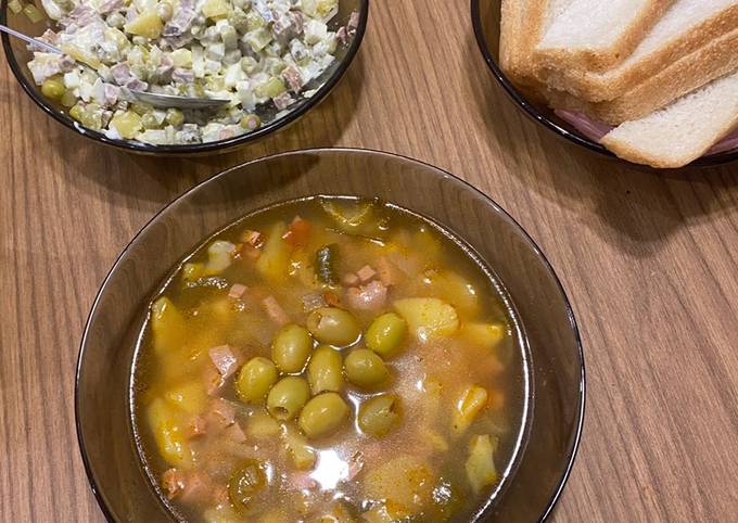 Суп солянка 🍖🍗🥔🍵