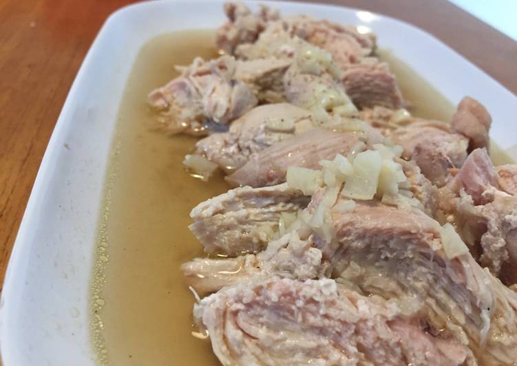 Cara Gampang Membuat Ayam rebus kuah kaldu saus tiram Anti Gagal