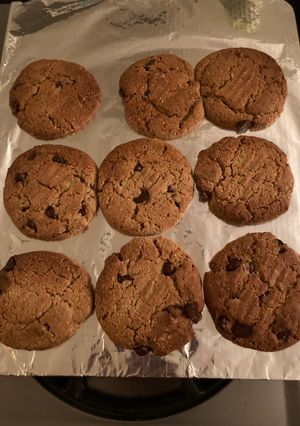 A picture of Mum's chocolate chip cookies.