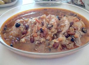 Una foto de Lomo de cerdo con maní (cacahuates)