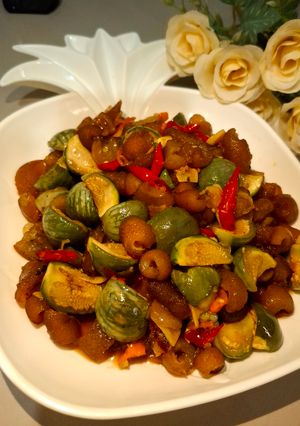 Foto resep Oseng Kulit Sapi + Terong Bulat
