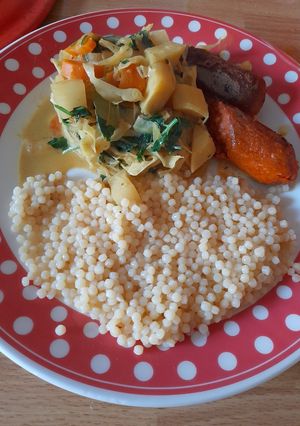 A picture of More winterveg. Creamy veg in a white wine sauce.