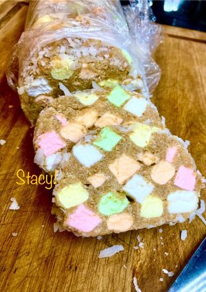 A picture of Lolly Cake - Marshmallow Log (Κορμός με ζαχαρωτά)!.