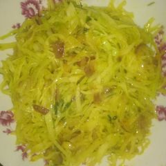 A picture of Turmeric cabbage#theme challange.