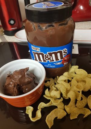 A picture of M & Ms Chocolate spread with crunchy bits. 😀.