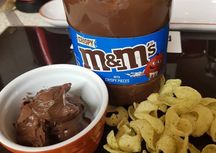 M &amp; Ms Chocolate spread with crunchy bits. 😀