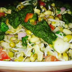 A picture of Sprouted Moong Beans Salad.