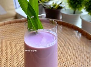 Hình của món Sữa Hạt Sen Khoai Lang Tím.
