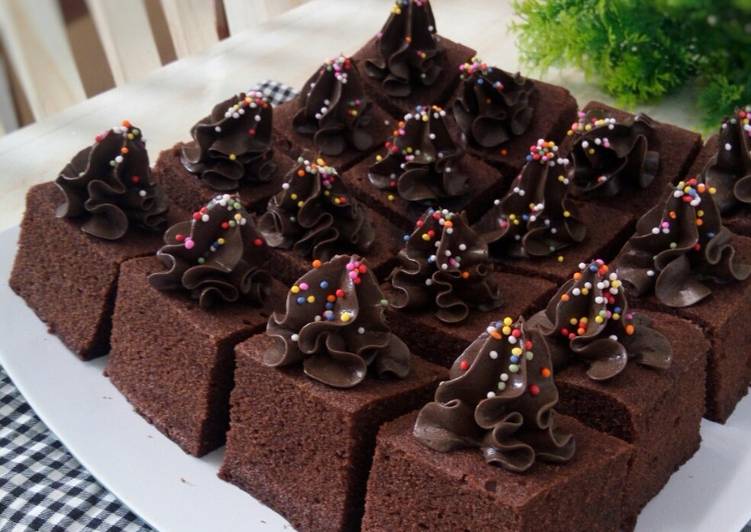 Brownies Cake Kukus Putih Telur Lembut & Nyoklat