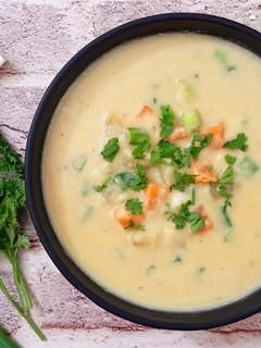 A picture of Süßkartoffelsuppe (German Sweet Potato Soup).