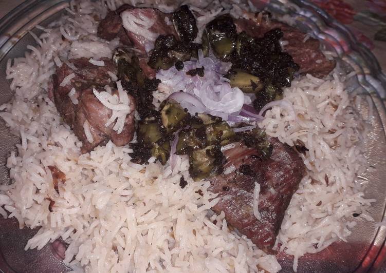 Beef yakhni pulao