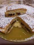 Torta con crema di ricotta e cioccolato