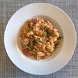 Arroz frito con salsa de tomate ketchup