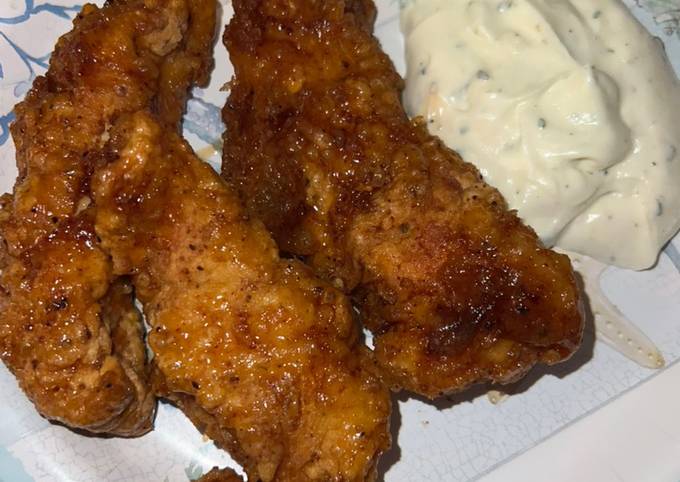 Hot honey chicken tenders Recipe by Natalie Truscello - Cookpad