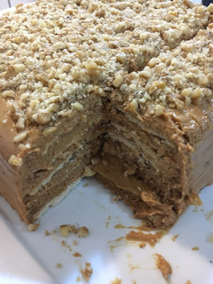 Una foto de Torta de galletas y manjar nuez