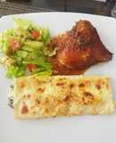 Canelón de espinaca y acelga con queso