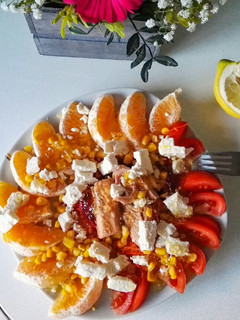 Una foto de Ensalada de naranja con aliño de lima