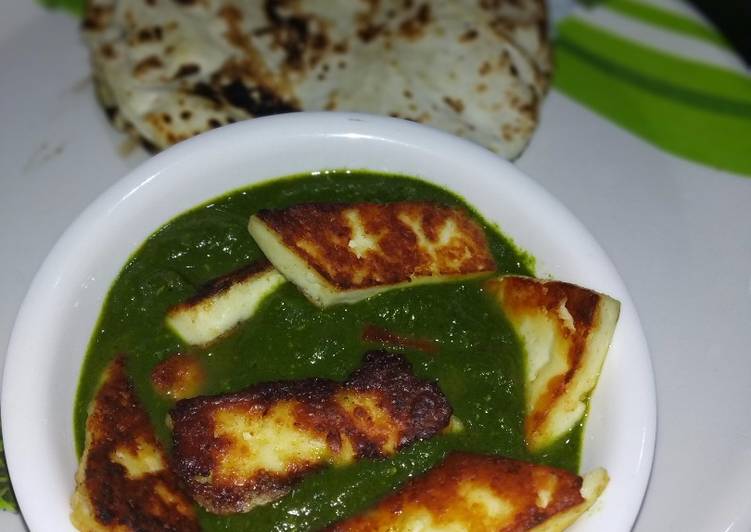 Easiest Way to Prepare Any-night-of-the-week Tava paneer in spinach gravy