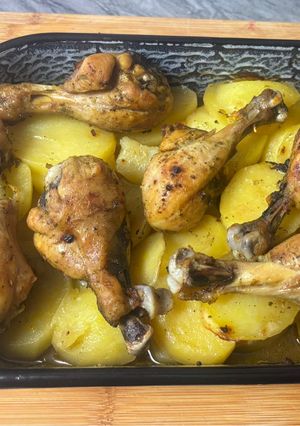 Sült csirkecomb recept fotója
