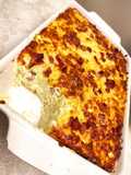 Arroz carbonara gratinado