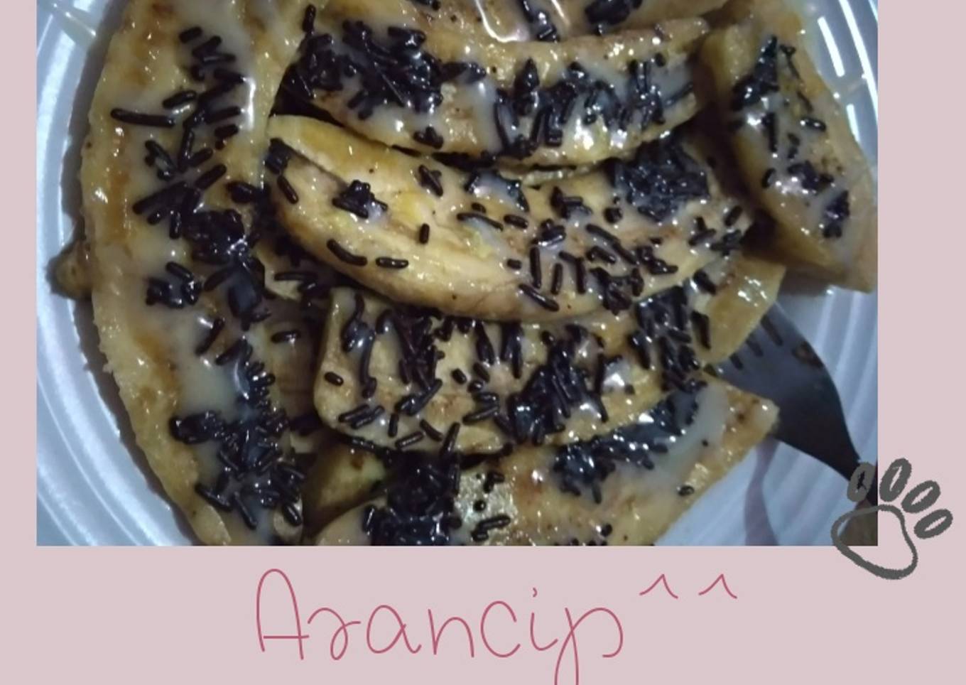 Pisang bakar teflon topping coklat