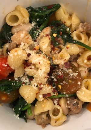 A picture of Sausage Cannellini Pasta Stir Fry.
