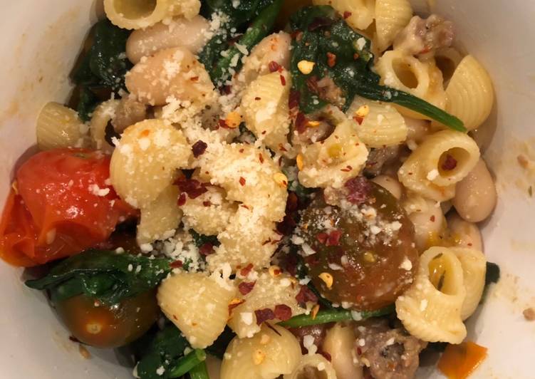 Recipe of Super Quick Homemade Sausage Cannellini Pasta Stir Fry