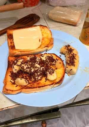 Foto resep Roti Pisang Panggang Keju dan Meses