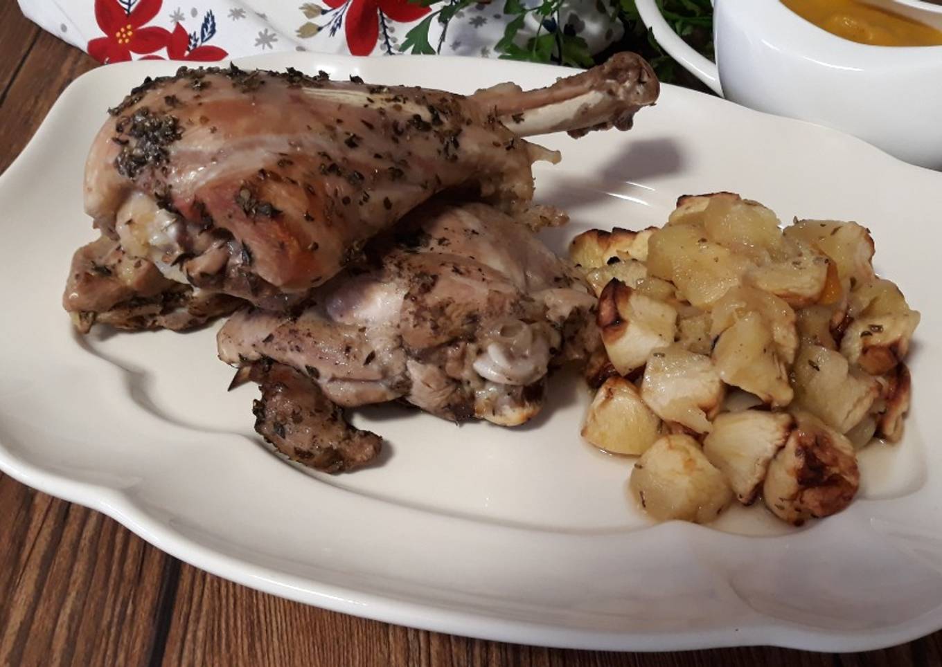 Pavo al horno con manzanas