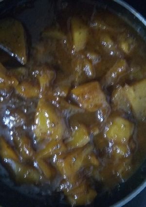 A picture of Raw mango launji.