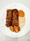 Arabian Chicken kebab along with 3 sauces
