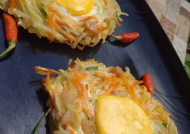 Resep Kentang Goreng Telur Ceplok, Lezat