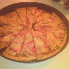 A picture of Pork pizza.