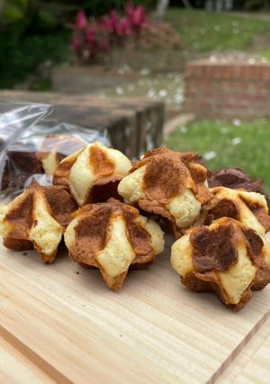 一口鬆餅（牛奶&巧克力口味) 的食譜成品照片