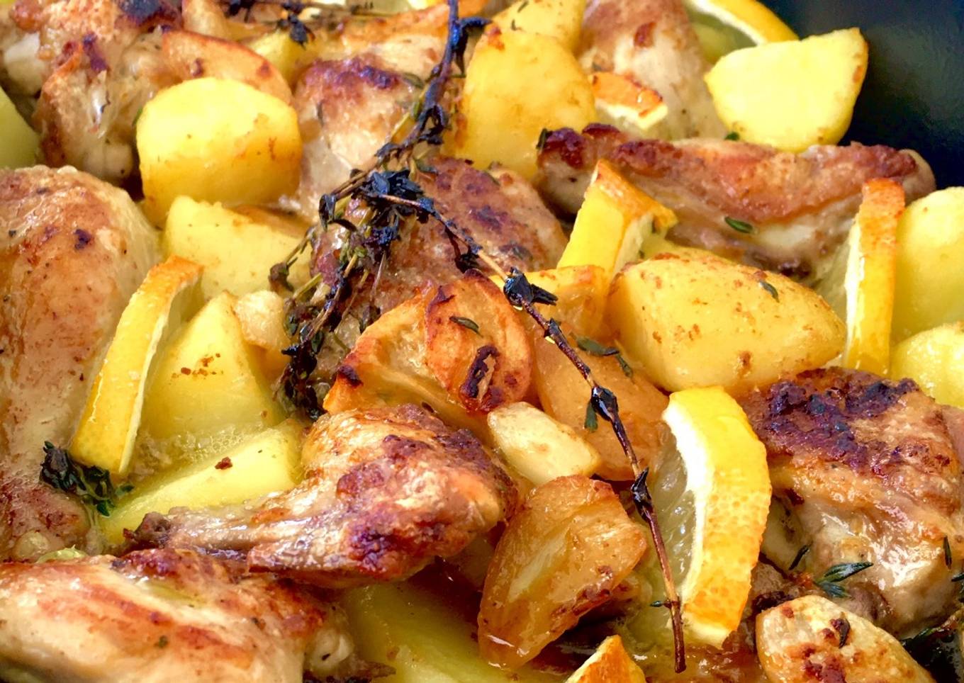 Ayam Panggang-Kentang & Saus Garlic Lemon