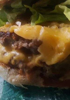 Una foto de Hamburguesa a lo yankee