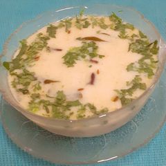 Kathiyawadi Kadhi With Fenugreek Seeds Tempering --- Just Right For Monsoons A picture of Kathiyawadi Kadhi With Fenugreek Seeds Tempering --- Just Right For Monsoons.